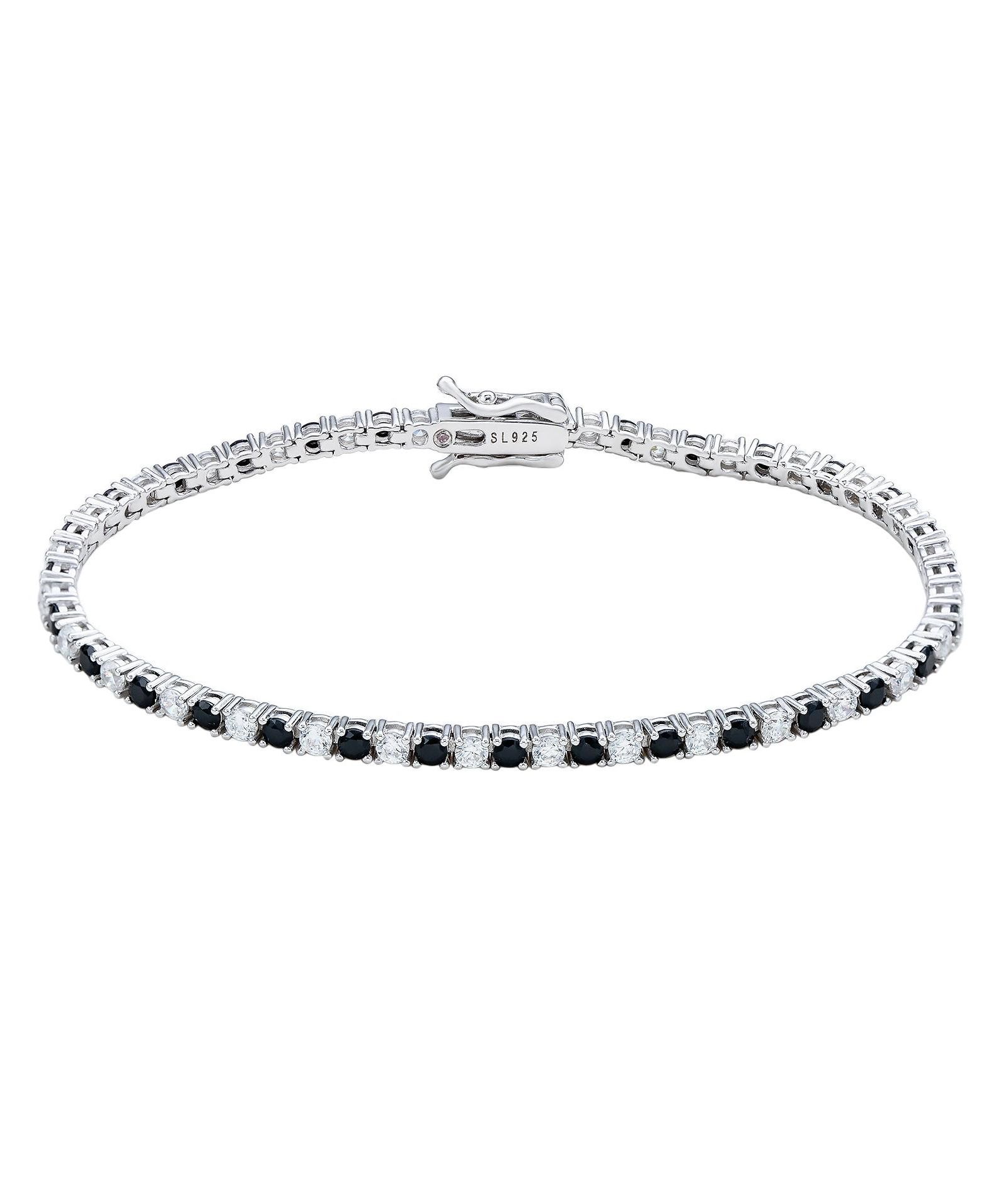 SUZY LEVIAN NEW YORK Sterling Silver Cubic Zirconia Alternating Tennis Bracelet