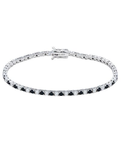 SUZY LEVIAN NEW YORK Sterling Silver Cubic Zirconia Alternating Tennis Bracelet