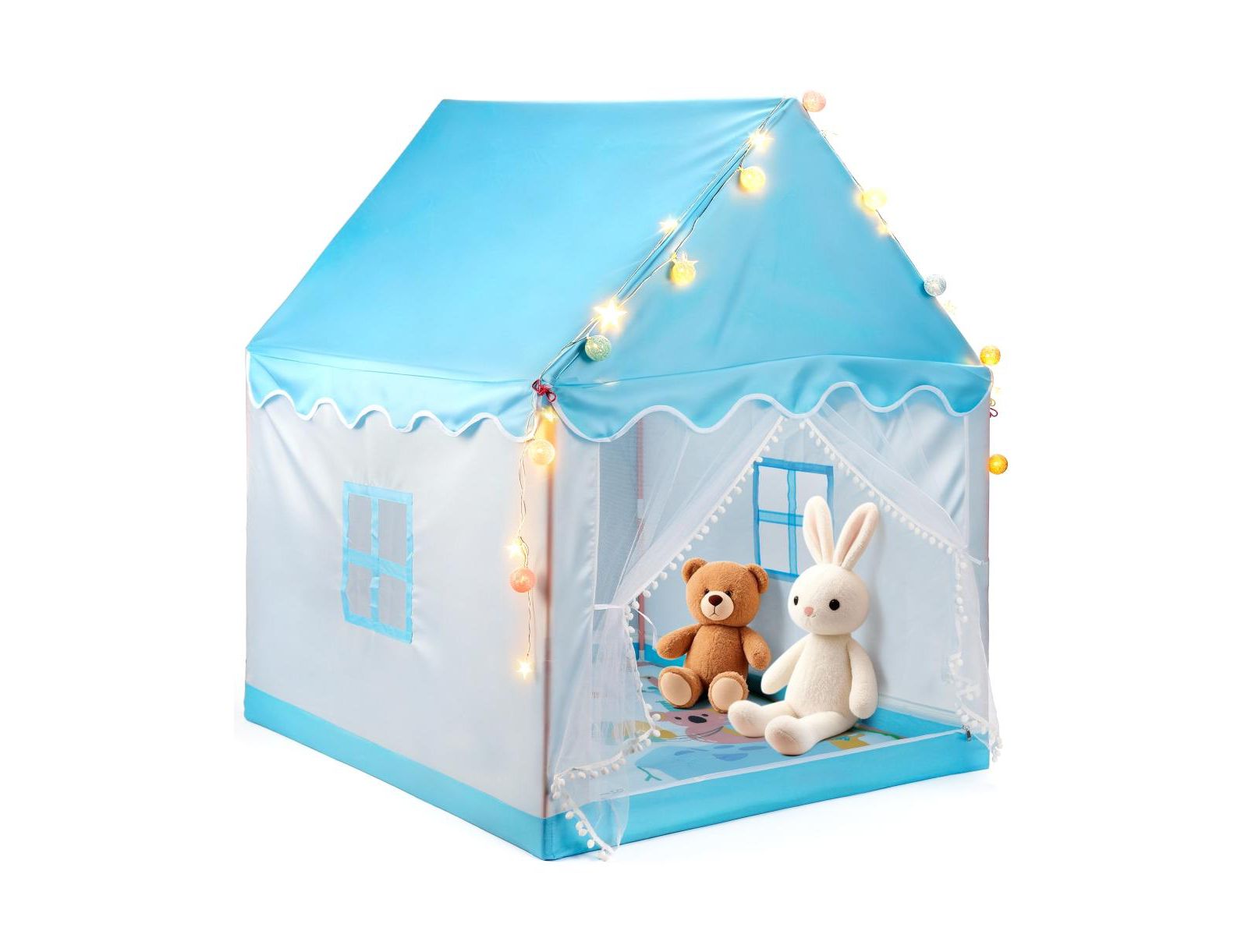 Bruce & Shark Indoor Play Tent with Star & Ball Lights and Play Mat, 3-Piece Set, Ages 3+