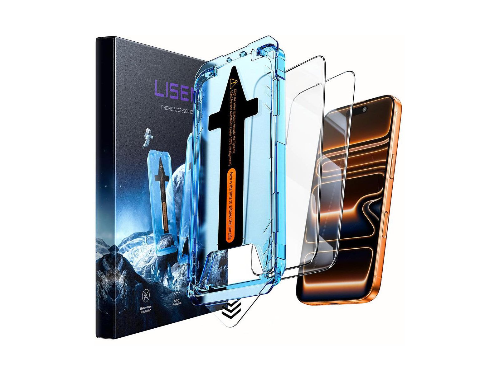 Защитное стекло LISEN 2 Pack для iPhone 17 Pro Max/16 Pro Max 9H Tempered Glass