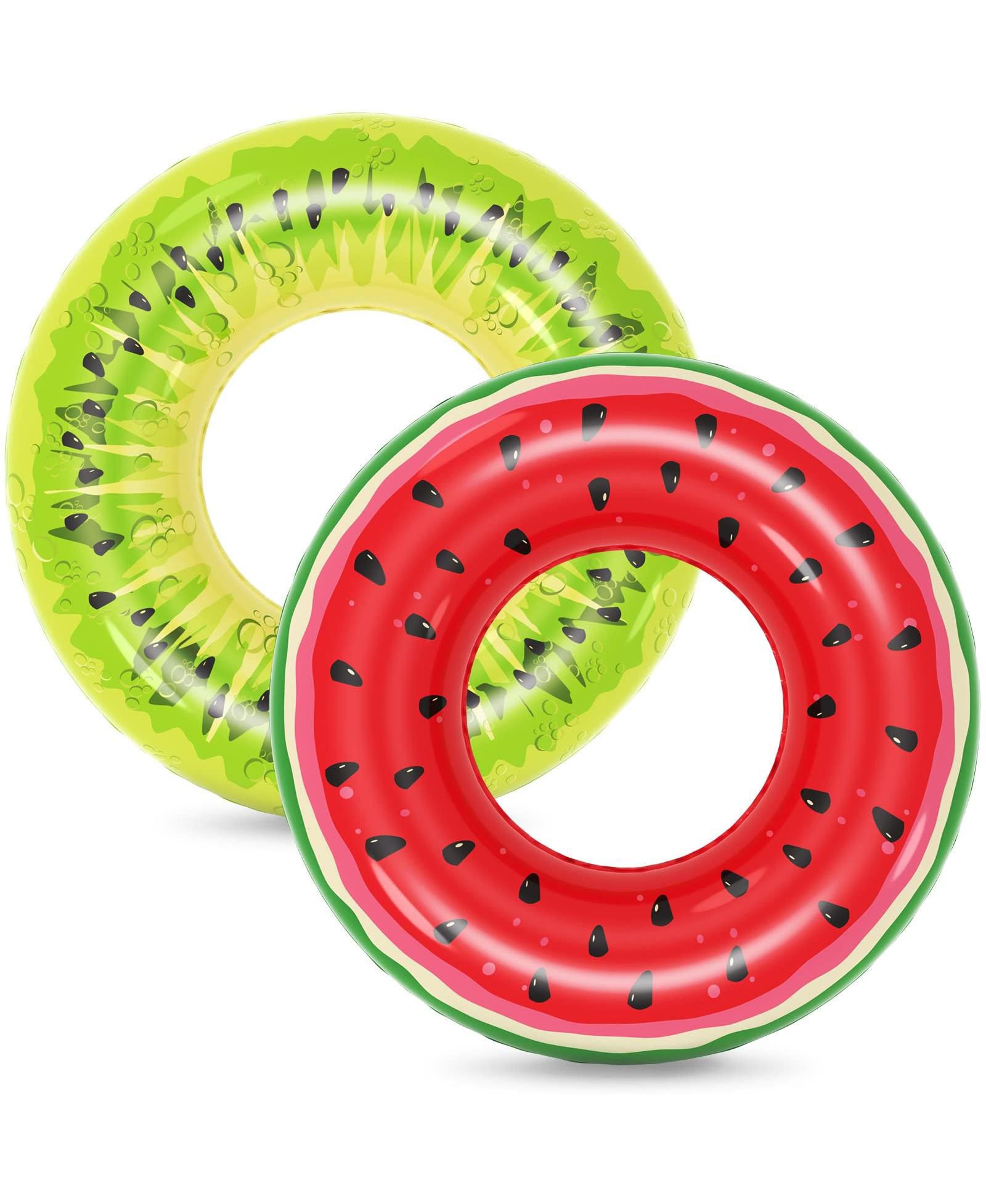 Надувные круги для плавания GNUADZ 2 Pack Fruit Swim Rings для взрослых и детей