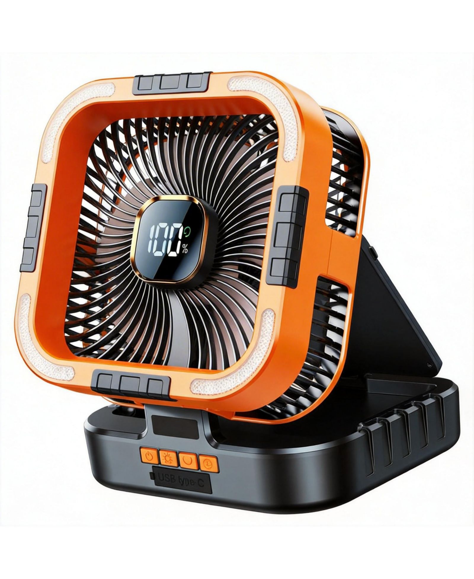 GNUADZ Personal Fan LED Lantern 270 degree(s) Rotation USB Desk Hook Camping 20000mAh