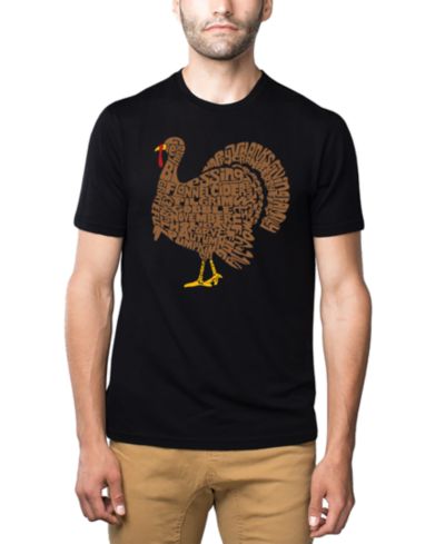 Мужская футболка LA Pop Art Thanksgiving Turkey Word Art из смеси хлопка и полиэстера