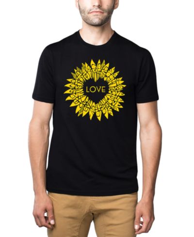 Мужская футболка LA Pop Art Love Sunflower из смеси хлопка и полиэстера