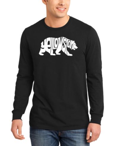LA Pop Art Мужская футболка Yellowstone Bear Word Art Long-Sleeve
