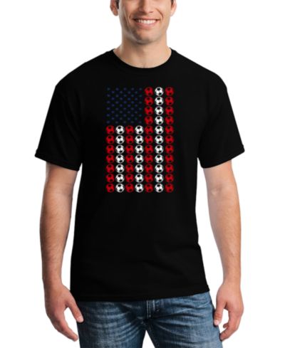 Мужская футболка LA Pop Art American Flag Soccer Balls Word Art