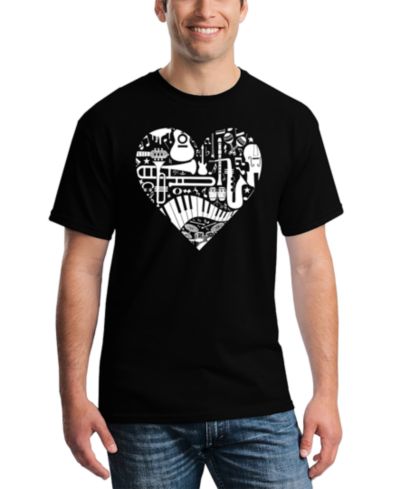 Мужская футболка LA Pop Art Music Instruments Heart
