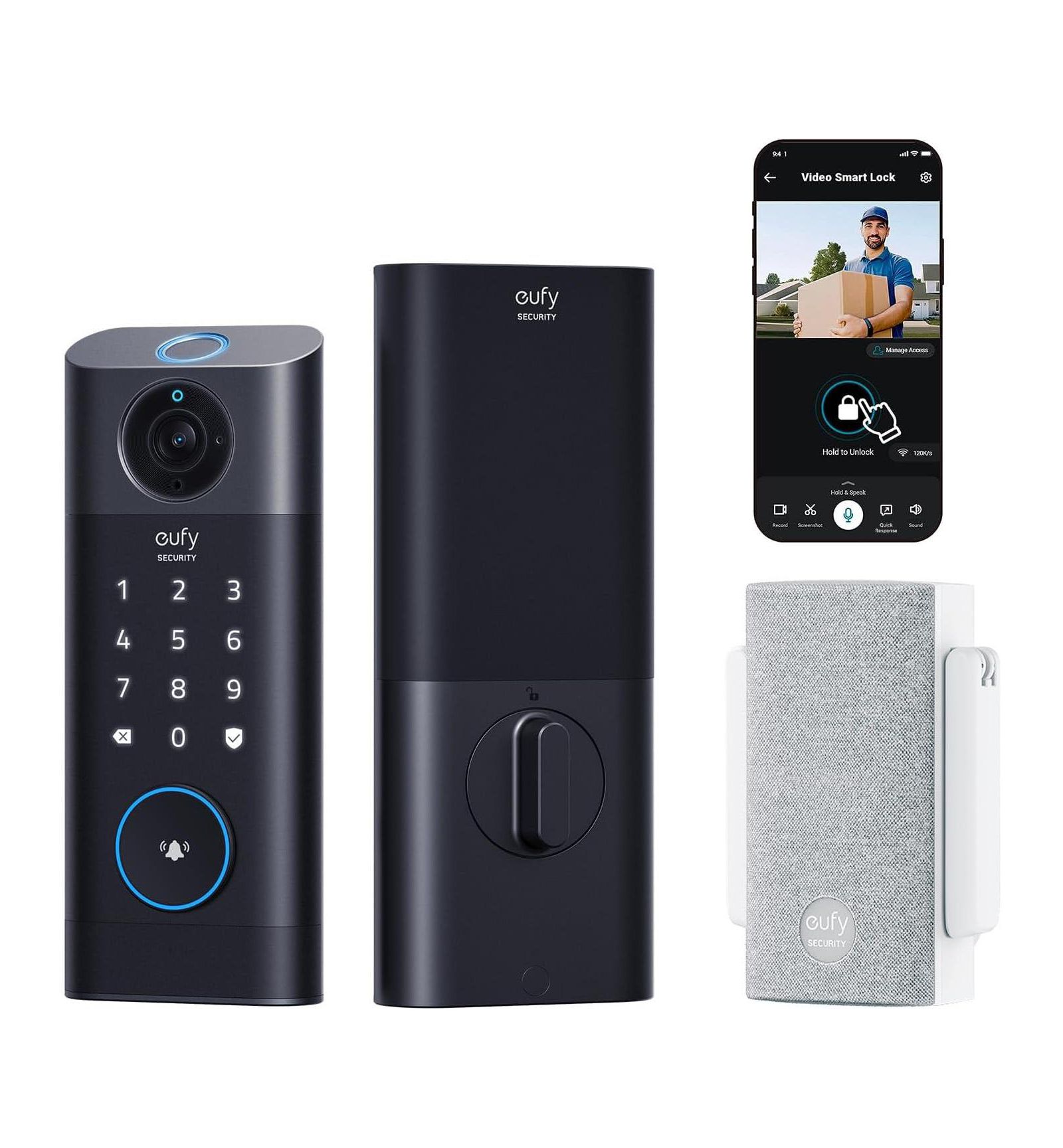 eufy Умный замок S330, 3 в 1: камера/звонок/отпечаток пальца, Wi-Fi, с чимом