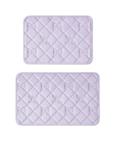 Juicy Couture Bow Lattice Orchid Quilted Memory Foam 2-Piece Bath Mat