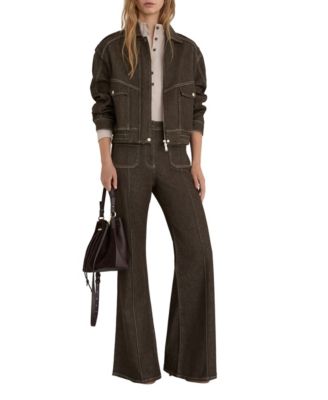 REISS Women's Sakura Flare Patch Pocket Jean