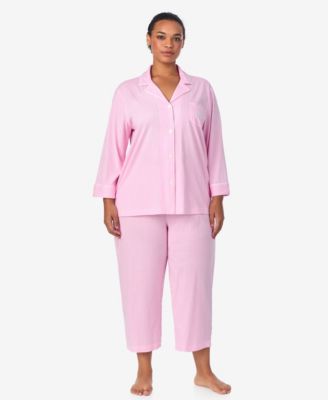 Пижамный комплект Lauren Ralph Lauren Plus Size Button-Front Top and Pants