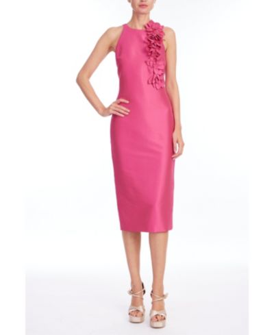 Женское платье миди Badgley Mischka без рукавов, фасон sheath с корсажем