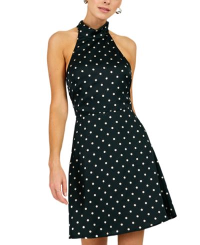 Line & Dot Women's Sophie Polka Dot Halter Neck Mini Dress
