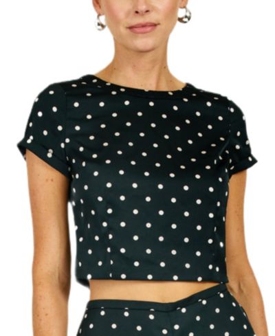 Женский топ Line & Dot Sophie Polka Dot Crewneck Short-Sleeve