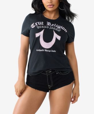 Женская футболка True Religion Crystal Horseshow Crew Neck