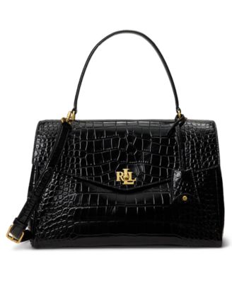 Lauren Ralph Lauren Farrah Soft Embossed Medium Leather Satchel Bag