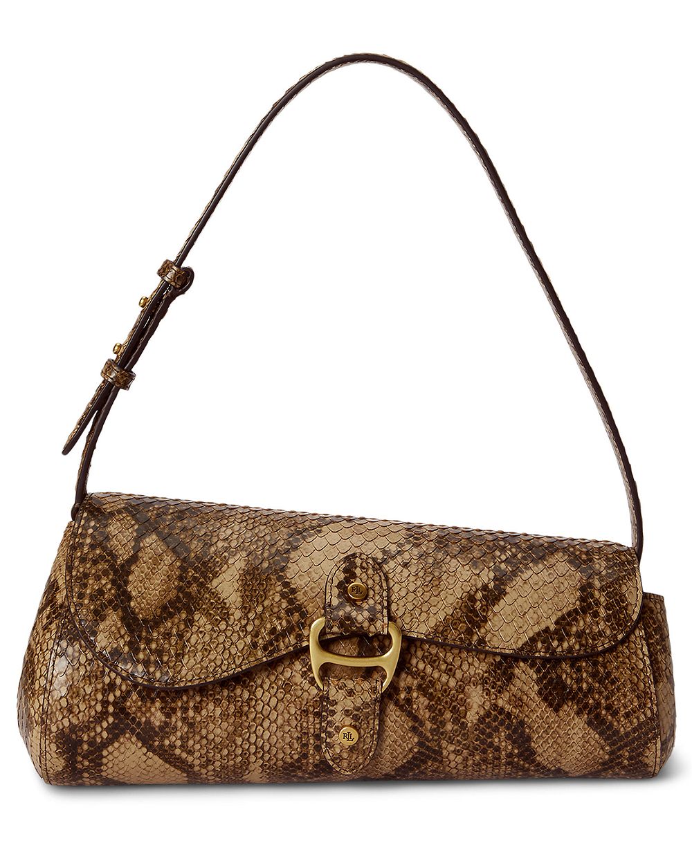 Lauren Ralph Lauren Tasha Embossed Leather East-West Small Shoulder Bag