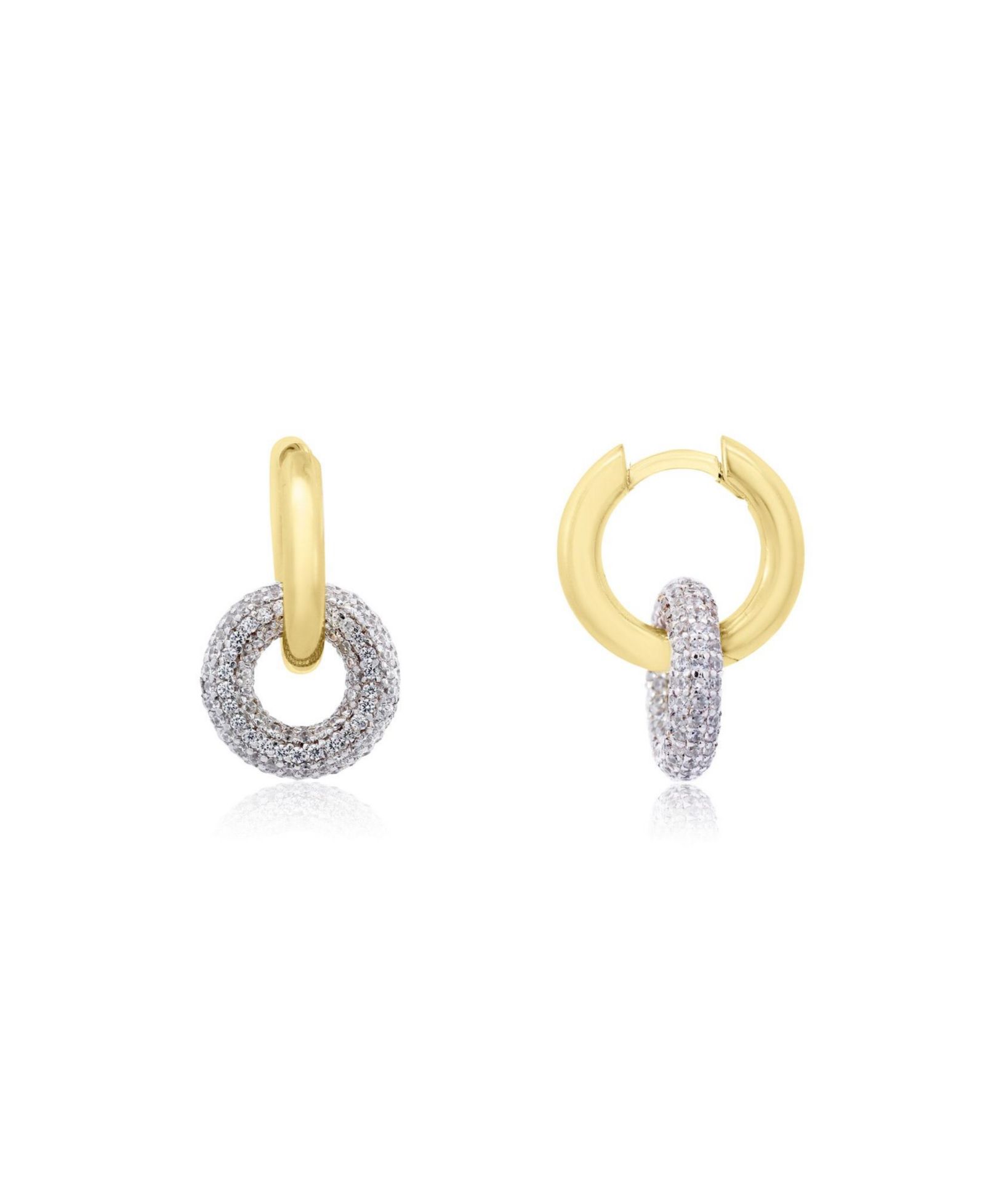 Серьги-кольца The Lovery Double Drop из стерлингового серебра с напылением 14K Gold-Plated