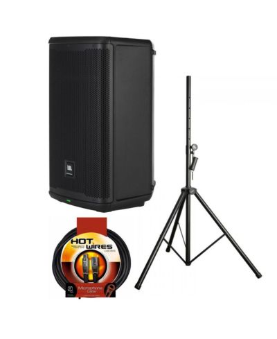 Портативная акустическая система JBL EON710 10" 1300W с Bluetooth и DSP, комплект со стойкой и кабелем микрофонным XLR 20-Foot M to F