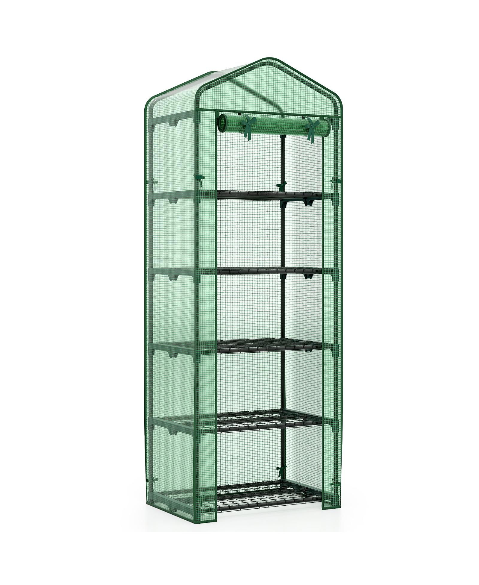 GOUUN 75 in. Portable Mini Greenhouse with 5 Wire Shelves