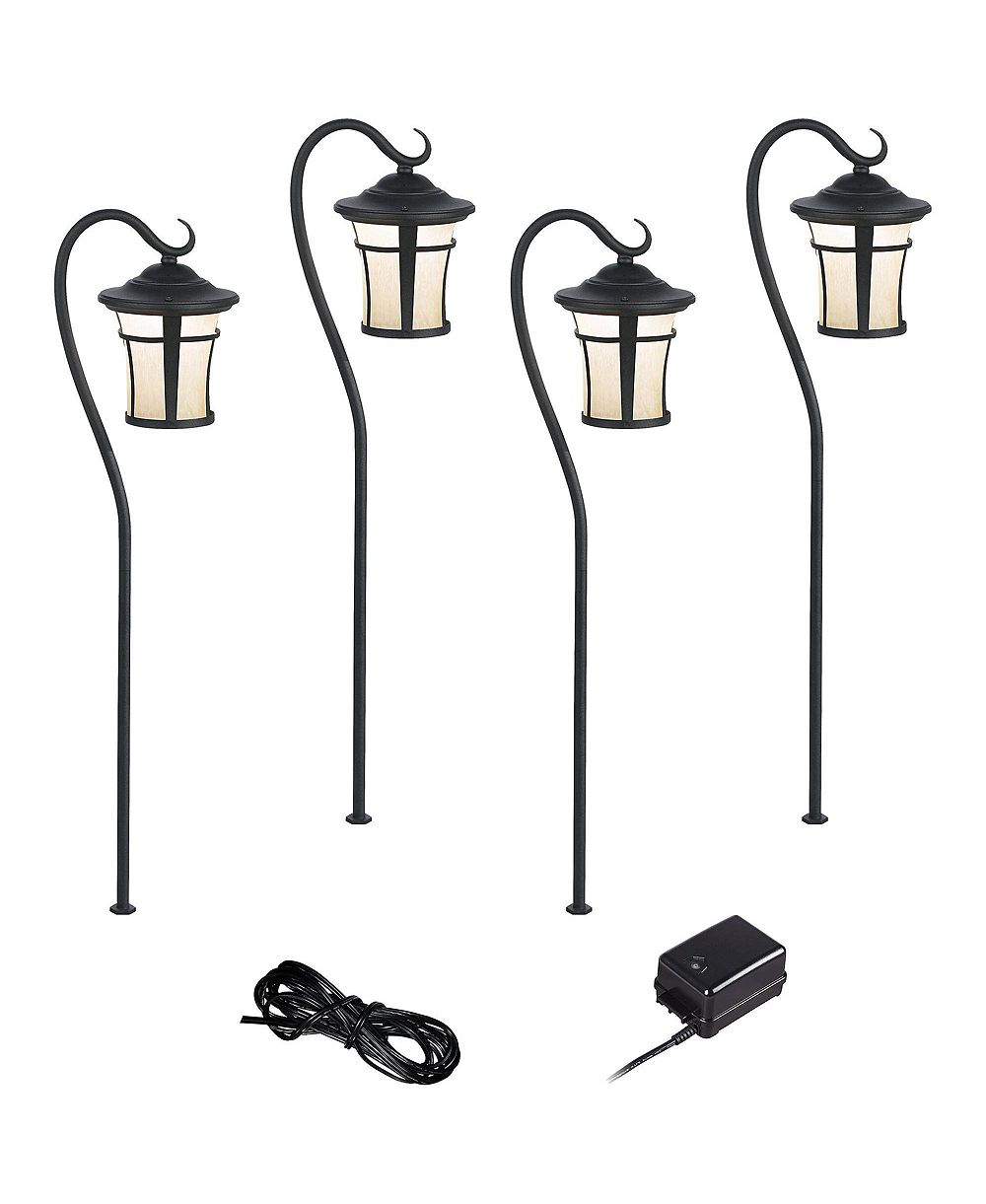 John Timberland Carriage Style  High Mission 6-Piece Outdoor Landscape Path Light Set Porch LED Bulb Textured Finish