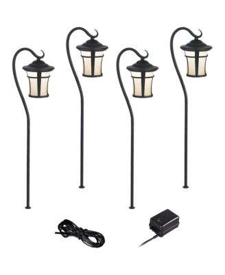 John Timberland Carriage Style  High Mission 6-Piece Outdoor Landscape Path Light Set Porch LED Bulb Textured Finish