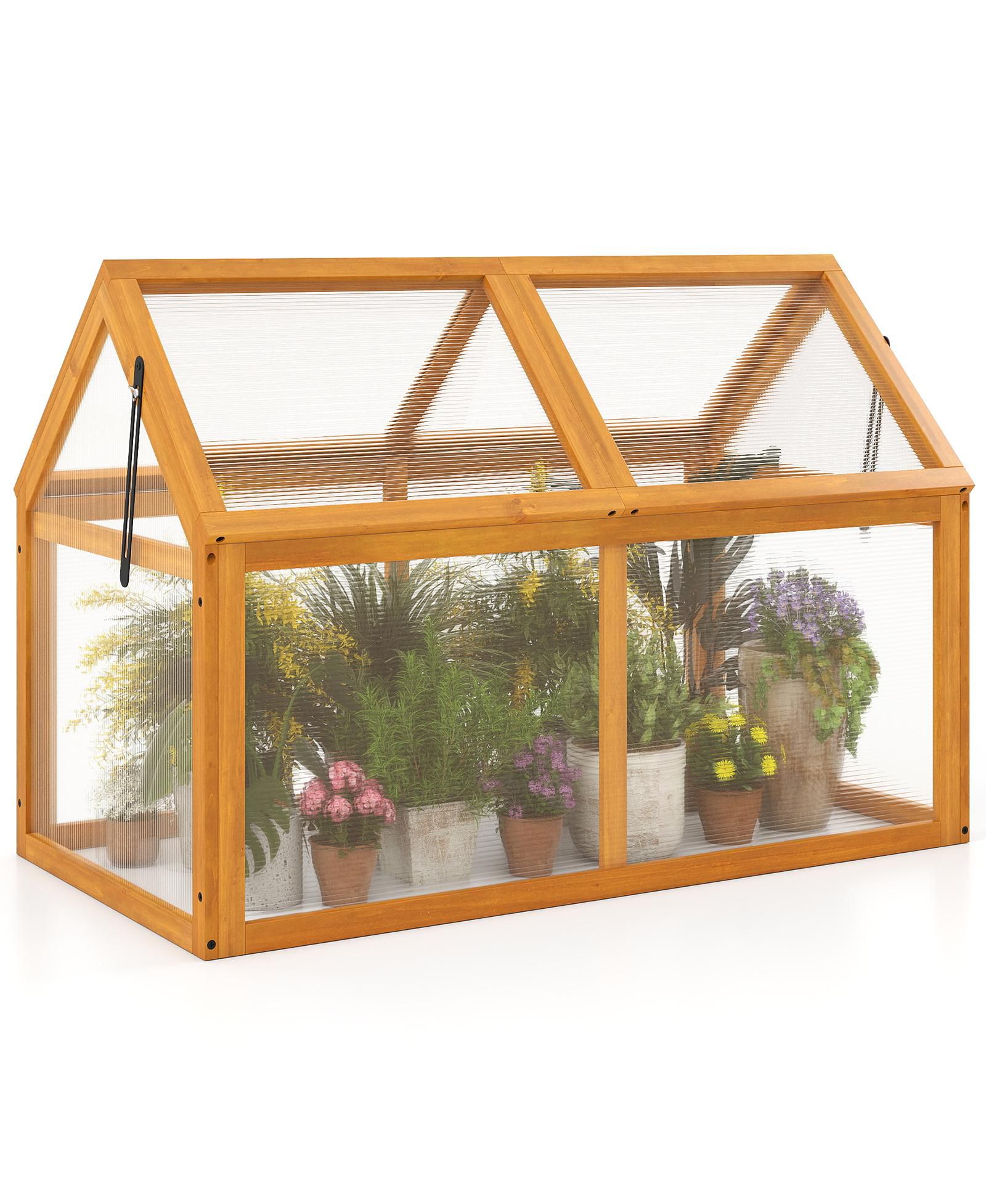 GOUUN 40 x 21 x 28 дюймовый холодный парник из ели с регулируемой крышей