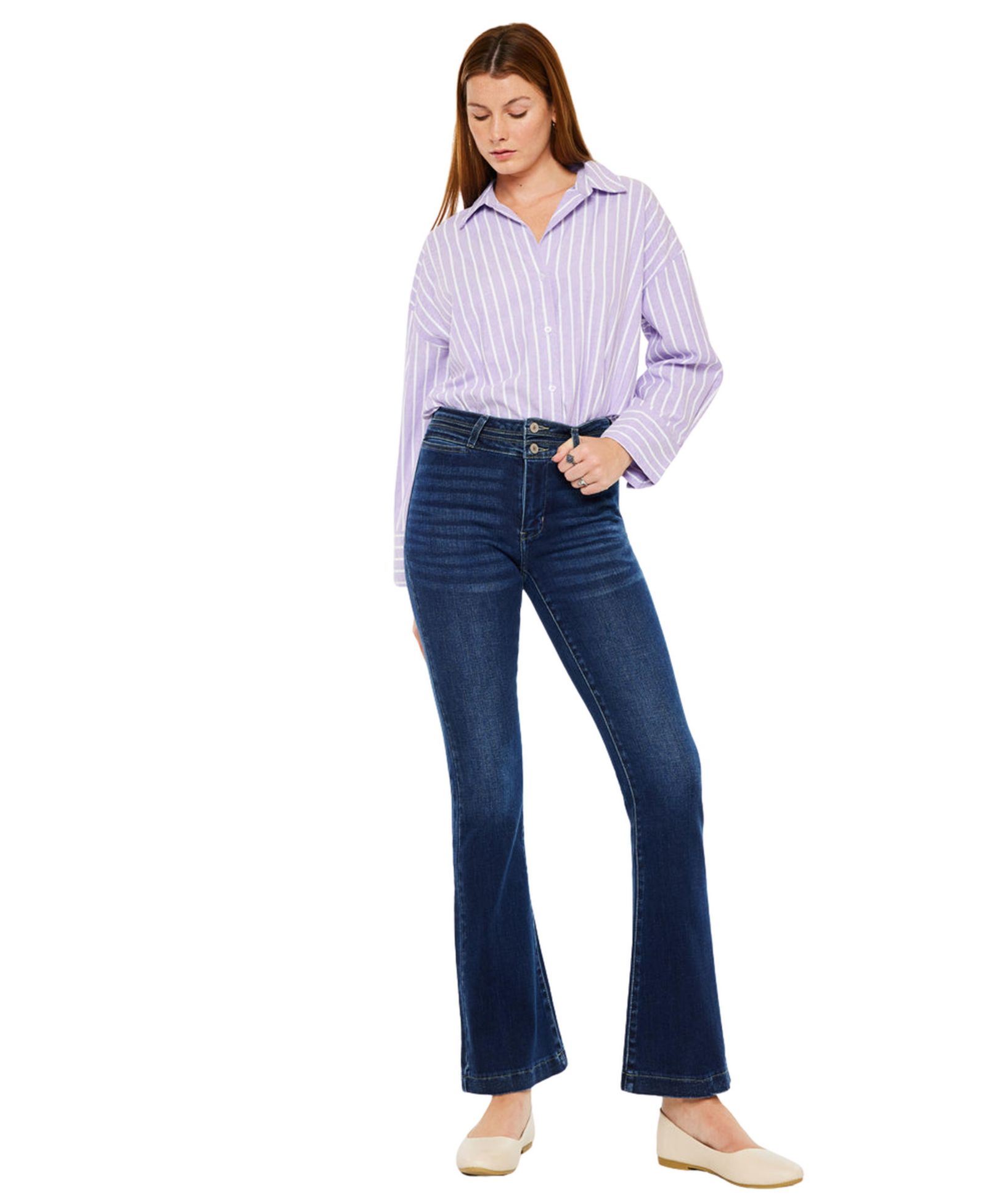 KanCan Women's Caroline High-Rise Flare Jeans