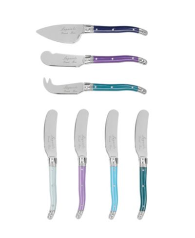 French Home Plum Rose Laguiole Cheese 7-Piece Knife Spreader Set