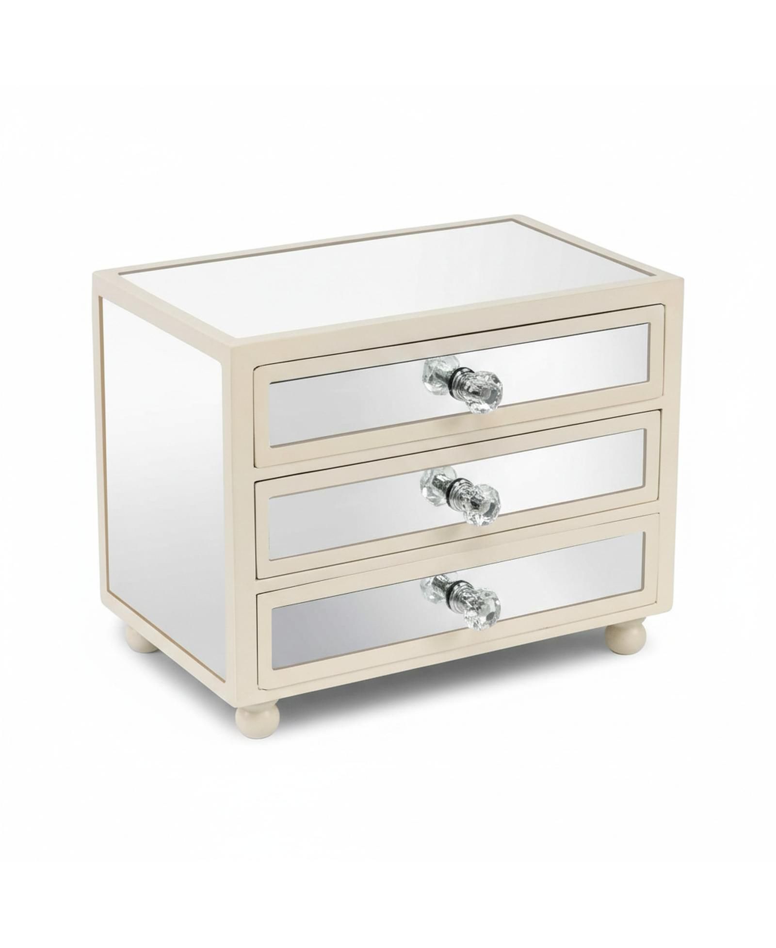 YIGII 3 Layer Large Capacity Jewelry Storage Box with Crystal Handle