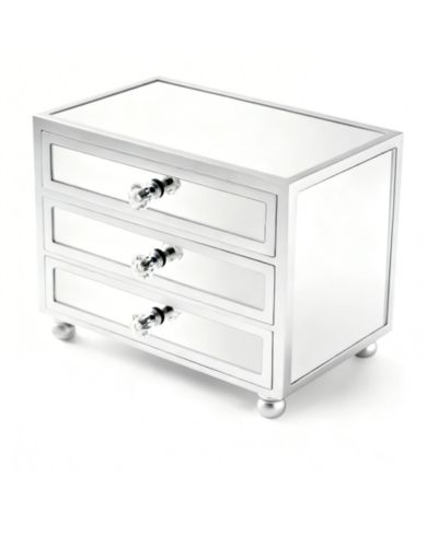 YIGII 3 Layer Large Capacity Jewelry Storage Box with Crystal Handle