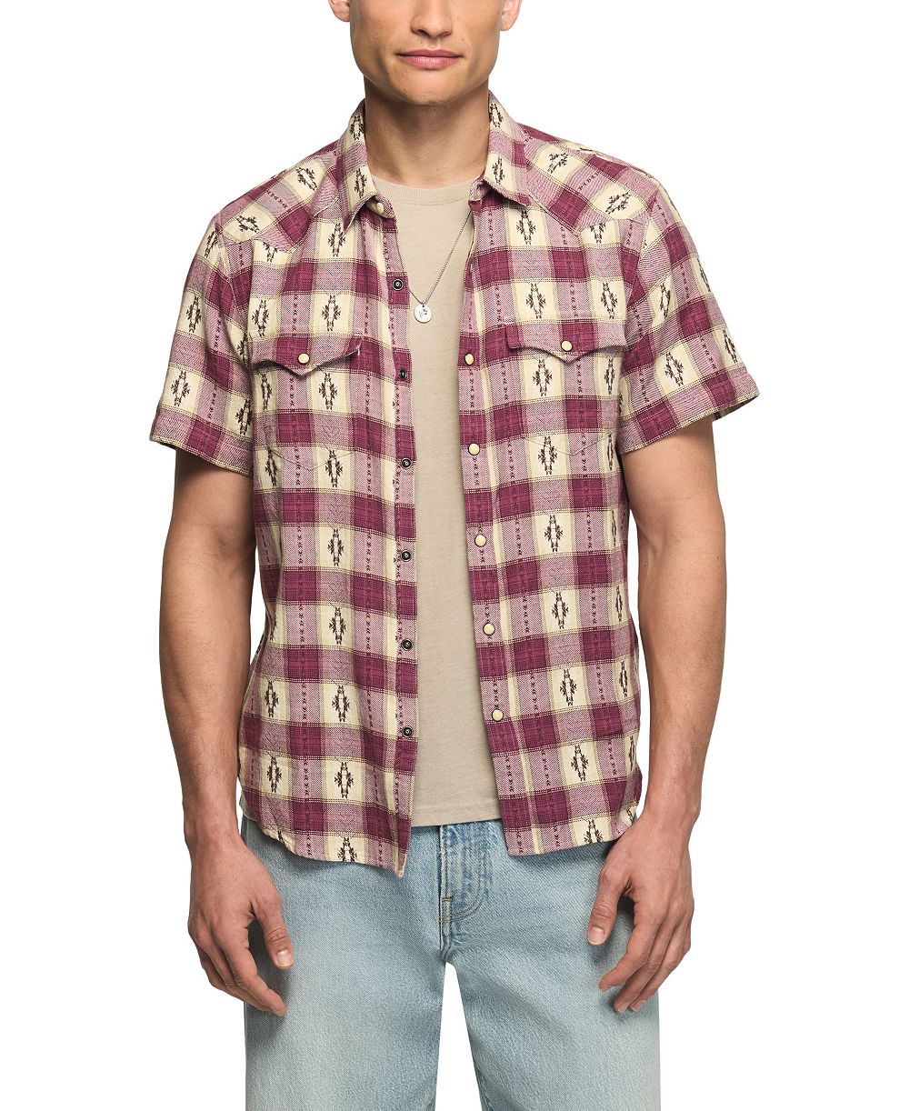 Мужская рубашка Lucky Brand Men's Mesa Western Jacquard Short-Sleeve