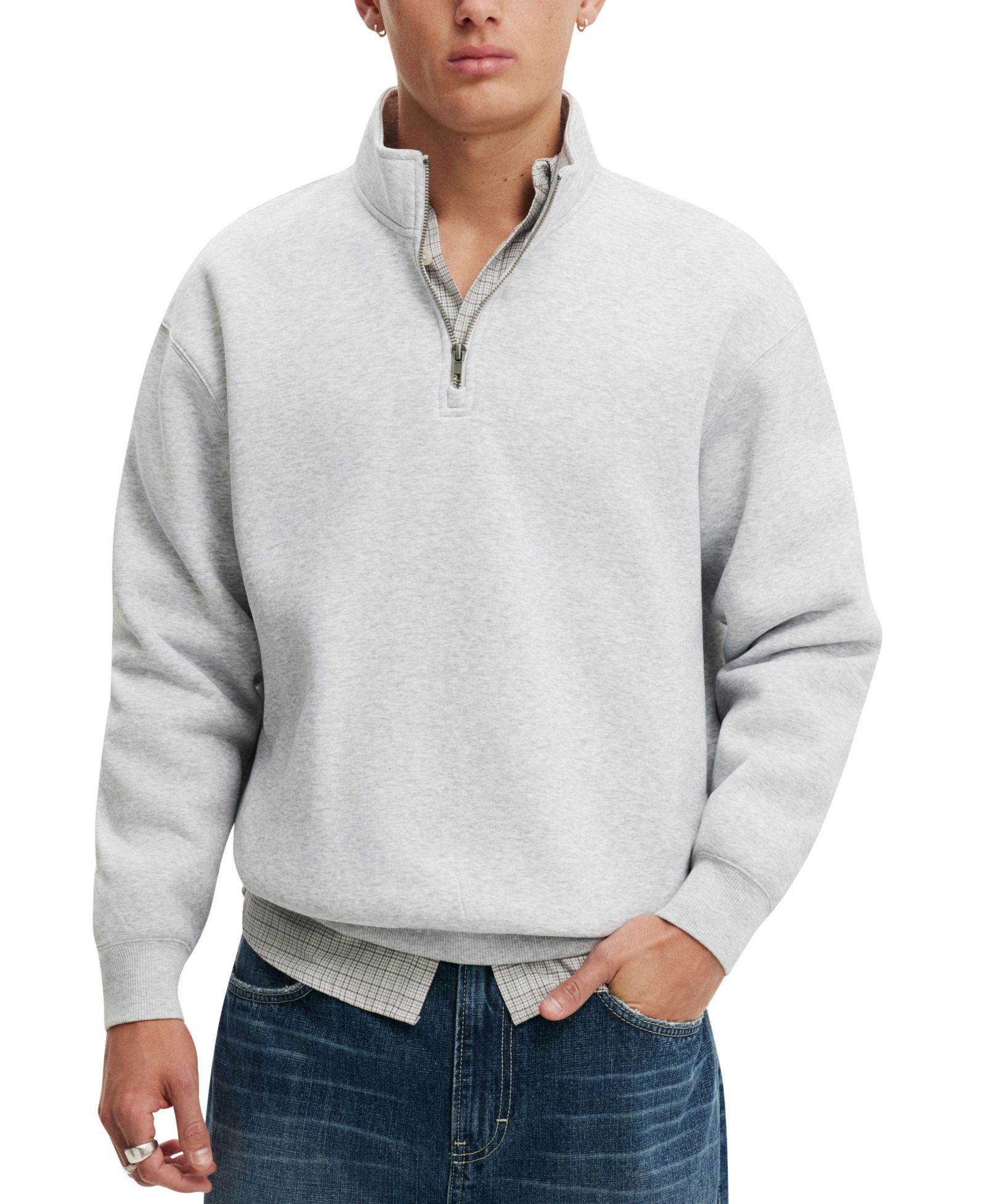COTTON ON Men's Zip Fleece Sweatshirt