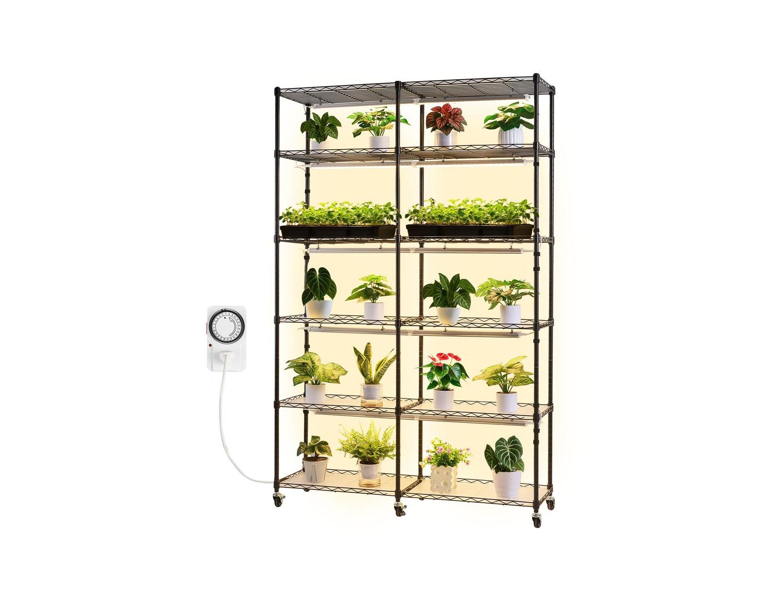 Полка для растений SUGIFT 6 Tier Double Row с Grow Light