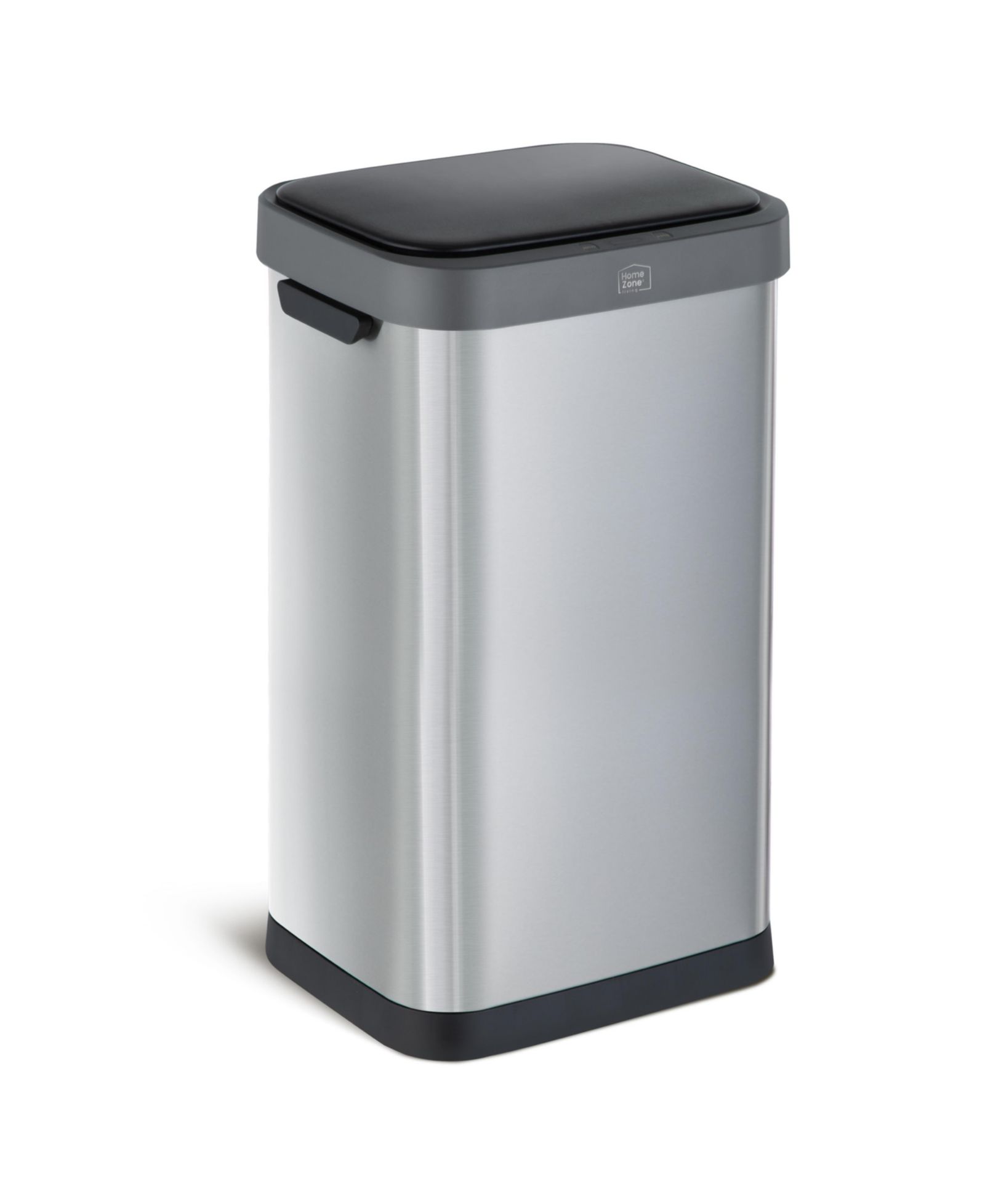Home Zone Living 13 Gallon Sensor Kitchen Trash Can with Motion Sensor Lid and Touch Controls, Stainless Steel, Silver