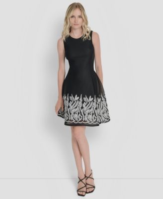 Женское платье DKNY Sleeveless Embroidered Short