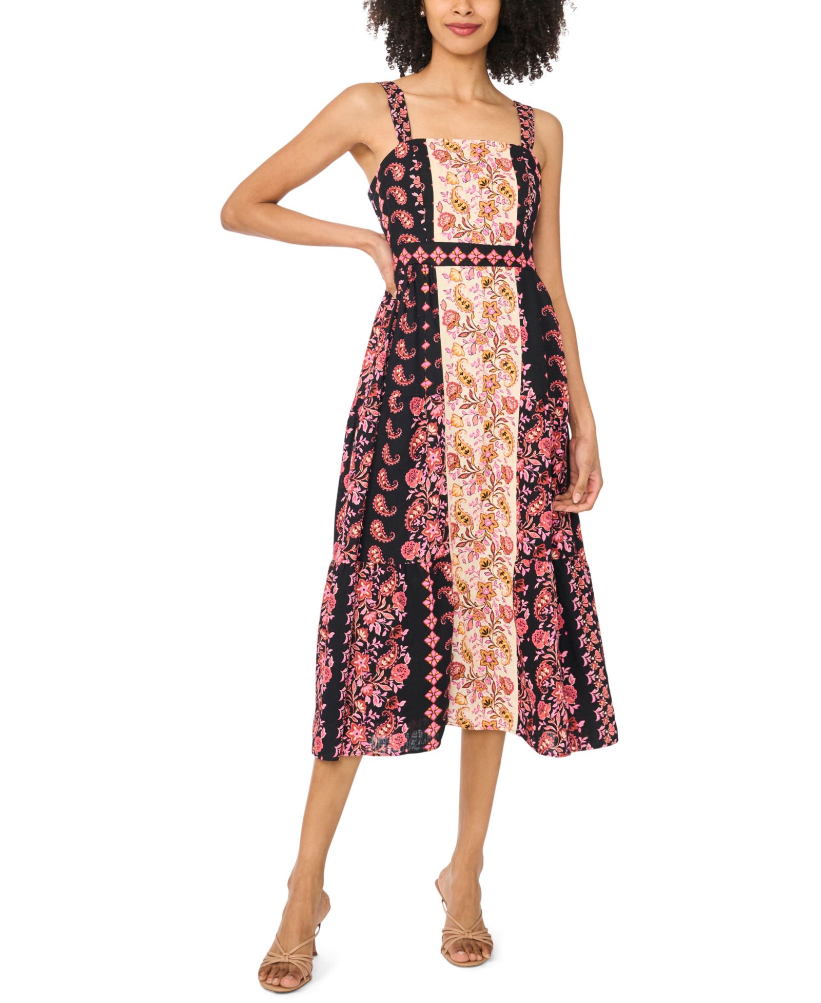 Женское платье CeCe Sleeveless Square Neck Midi
