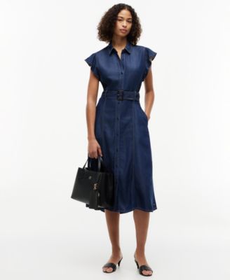 Платье миди Tommy Hilfiger Women's с коротким рукавом и воротником