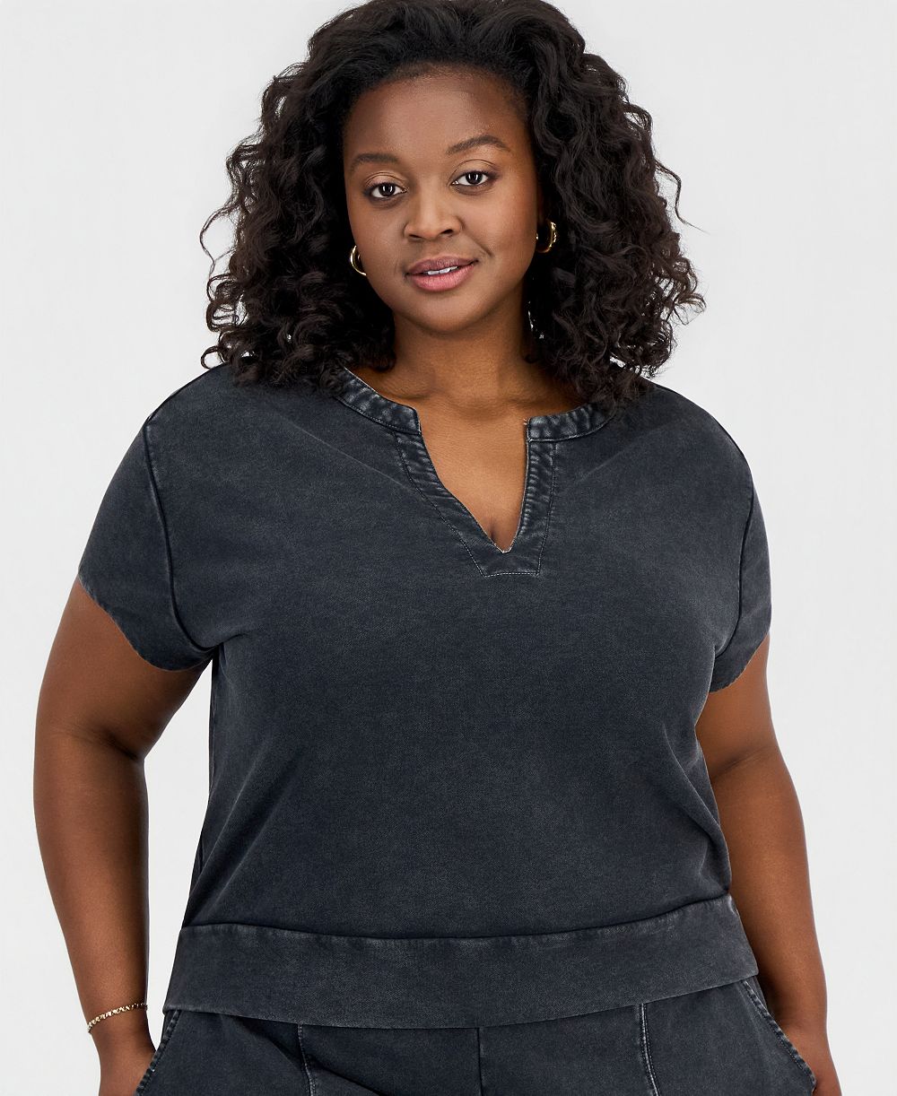 Трендовый топ Plus Size из футера