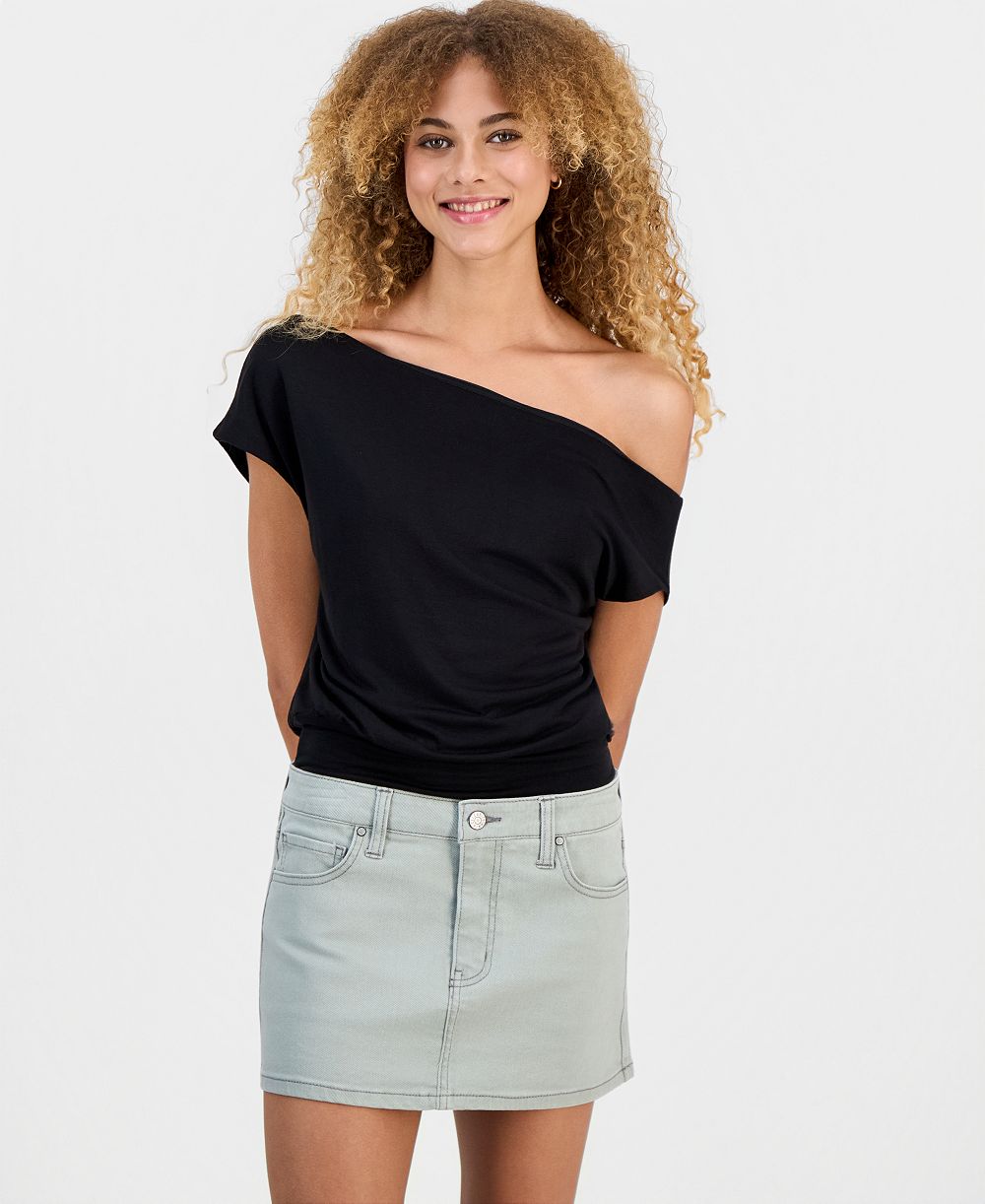 Madden Girl Juniors' Off-The-Shoulder Dolman-Sleeve Top