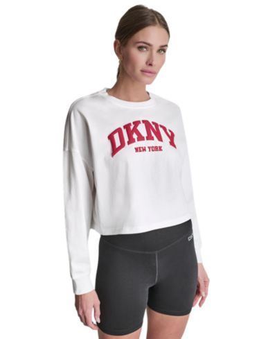 Футболка DKNY Sport Women's Varsity Logo с заниженной линией плеча