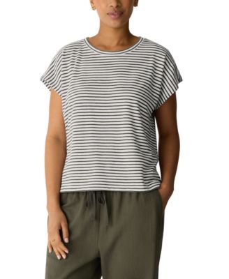 Женская хлопковая футболка Eileen Fisher Striped Crewneck