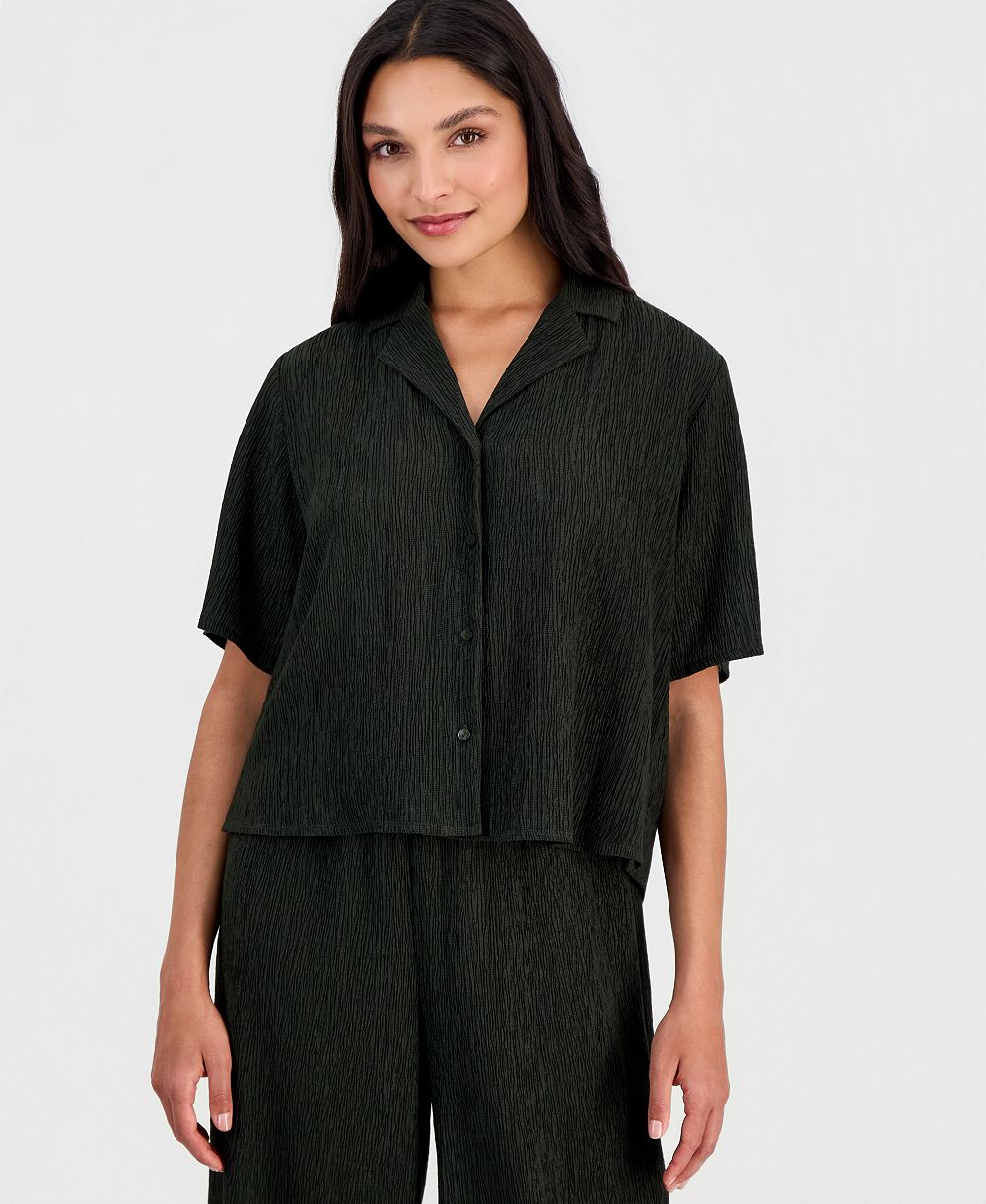 Женская рубашка Eileen Fisher с V-образным вырезом и рукавом 3/4