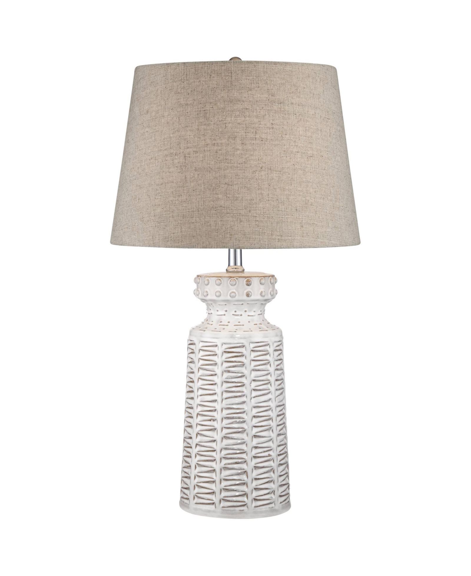 360 Lighting Helene Country Cottage Table Lamp 26" High Cream Ceramic with Table Top Dimmer Tan Linen Drum Shade for Bedroom Living Room Kids