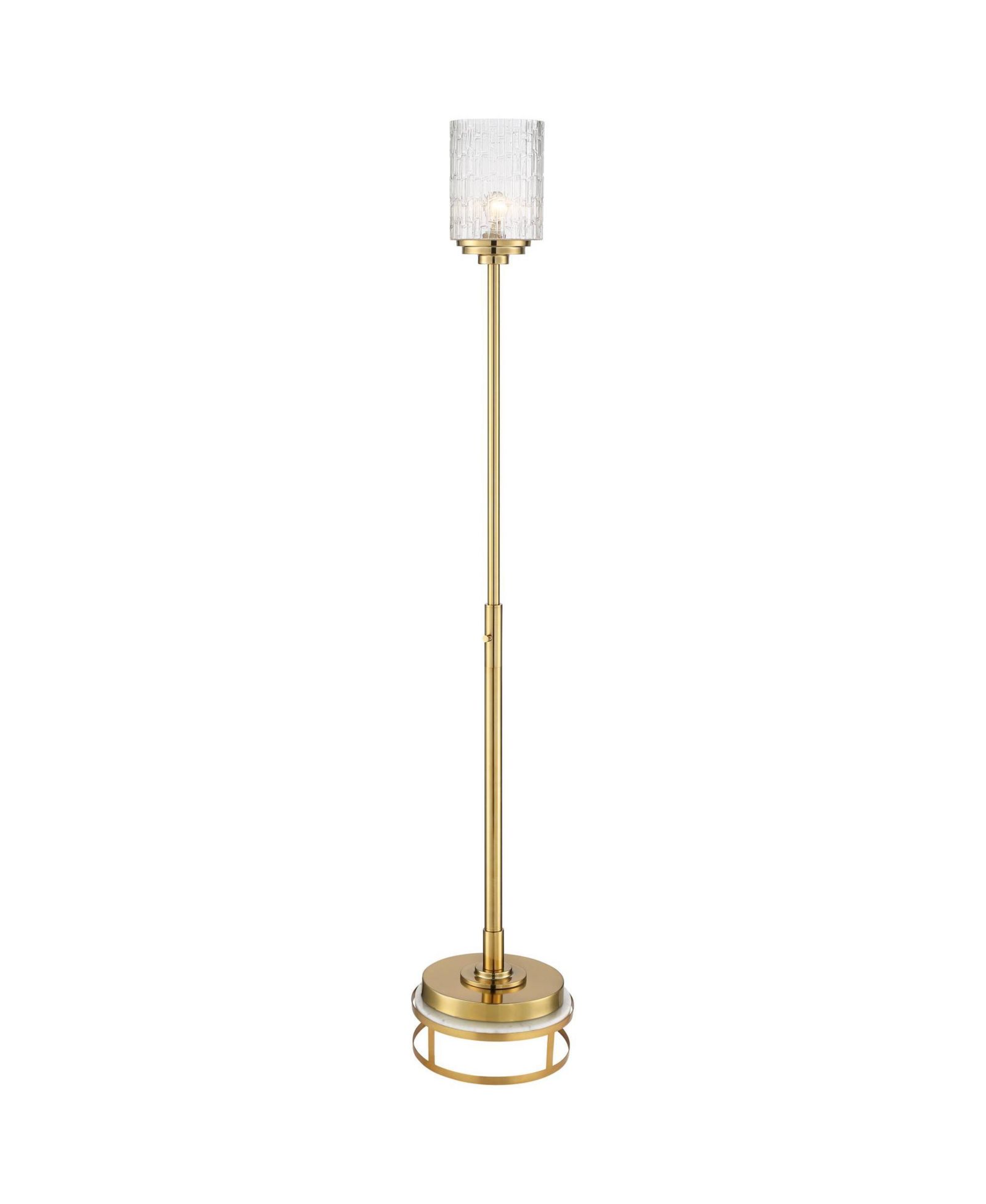 Possini Euro Design Kinsey Modern Torchiere Floor Lamp with Riser 78" Tall Brass Metal Stone Pattern Crystal Glass Shade for Living Room Office