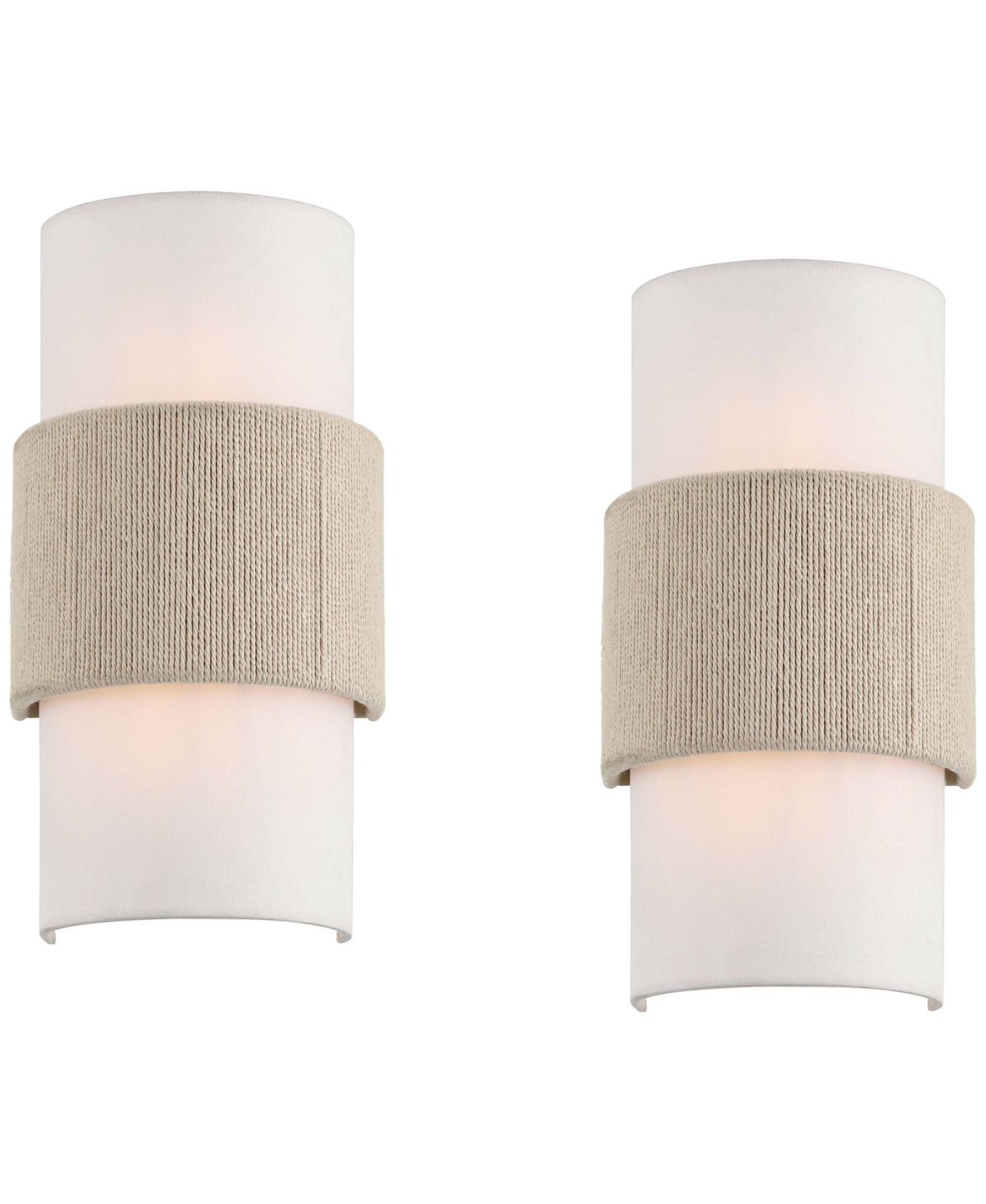 Настенный светильник 360 Lighting Cabo 14 1/2" Linen and Rope 2-Light Set of 2