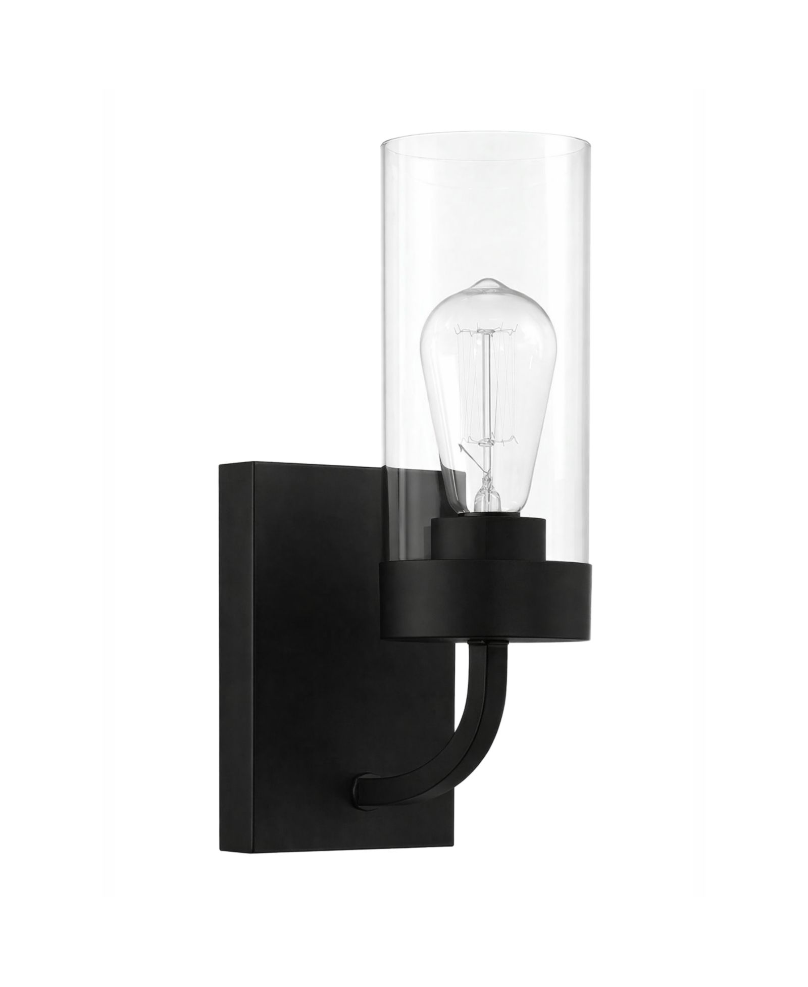 BUSDAYS Single Light Wall Sconce Clear Glass Metal Finish Modern Wall Light Fixture for Bathroom Bedroom Living Room