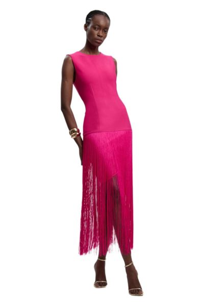 Женское мини-платье Karen Millen Form Fit Bandage Tassel Hem
