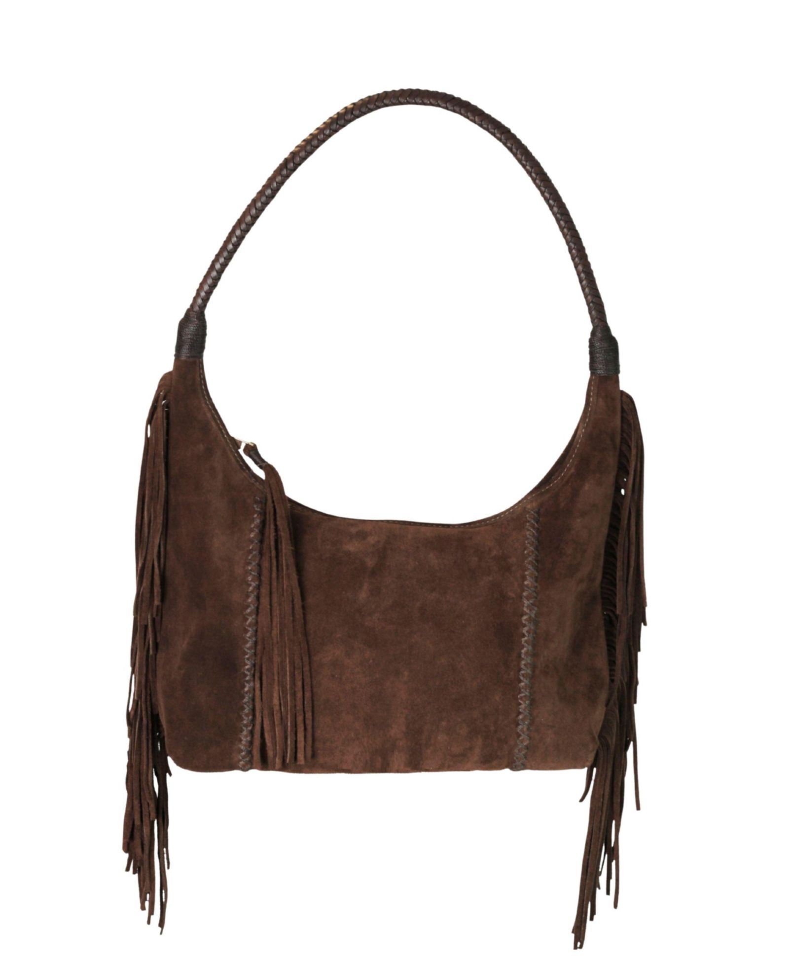 CARLOS FALCHI Fringe Suede Hobo Bag