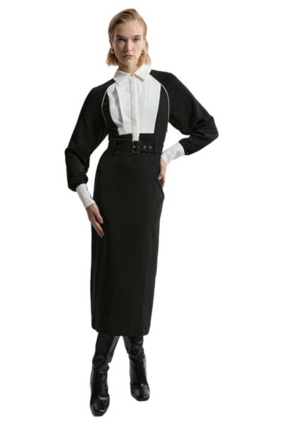 Женское миди платье Karen Millen Contrast Collar